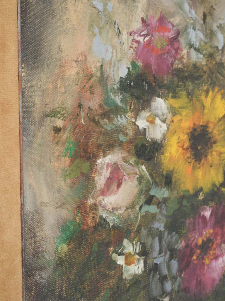 Vintage silvered frame floral piece
