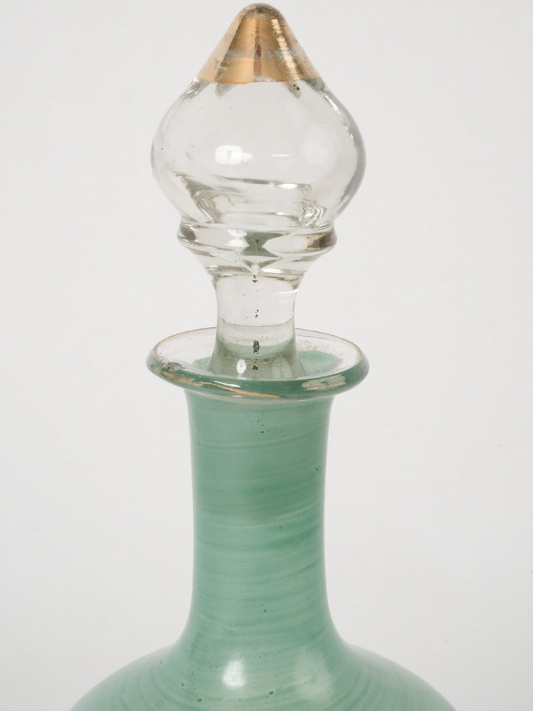 Playful hand-painted decanter and glasses
