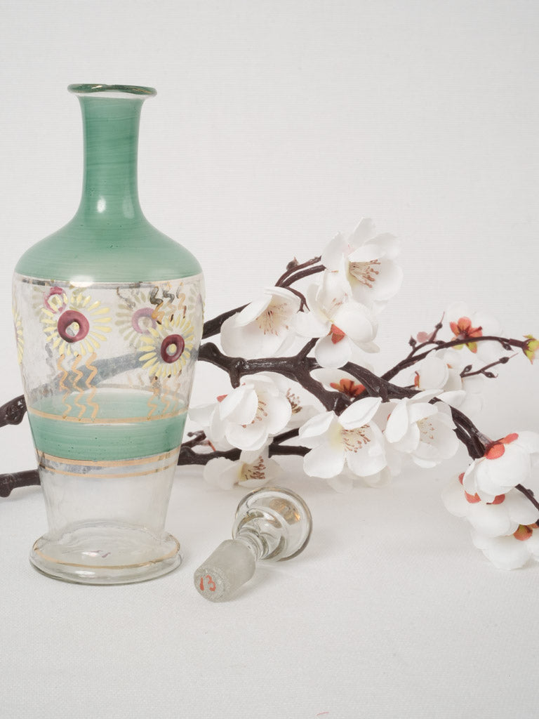Vintage enamel barware with gold accents
