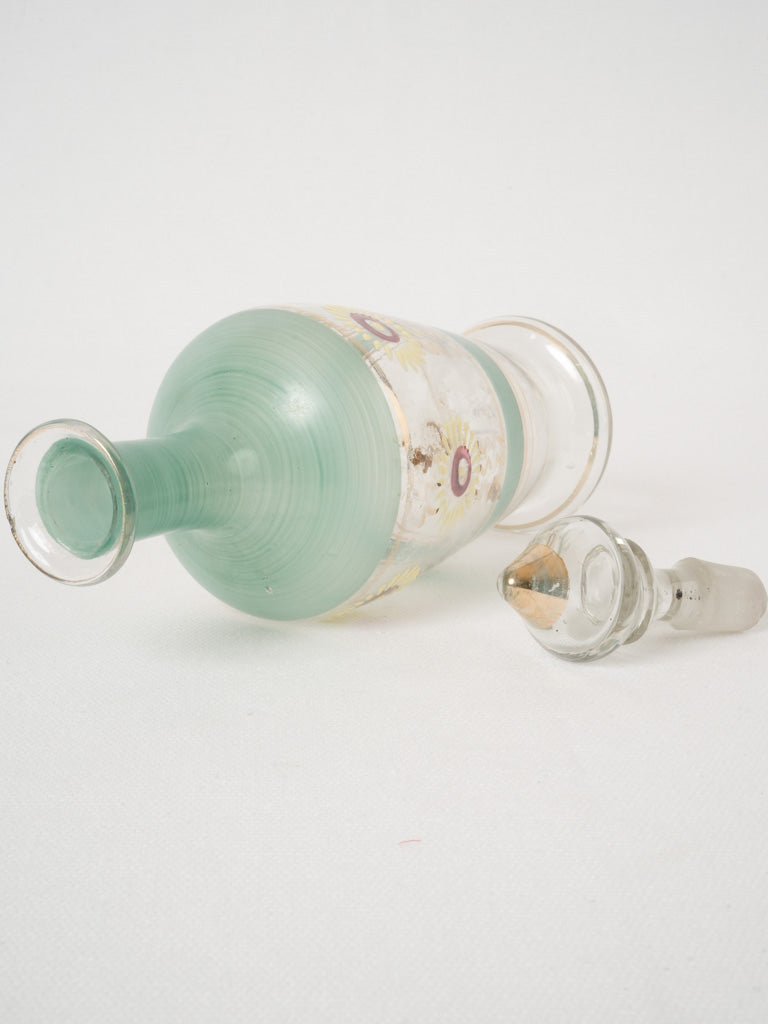Delicate painted floral decanter set