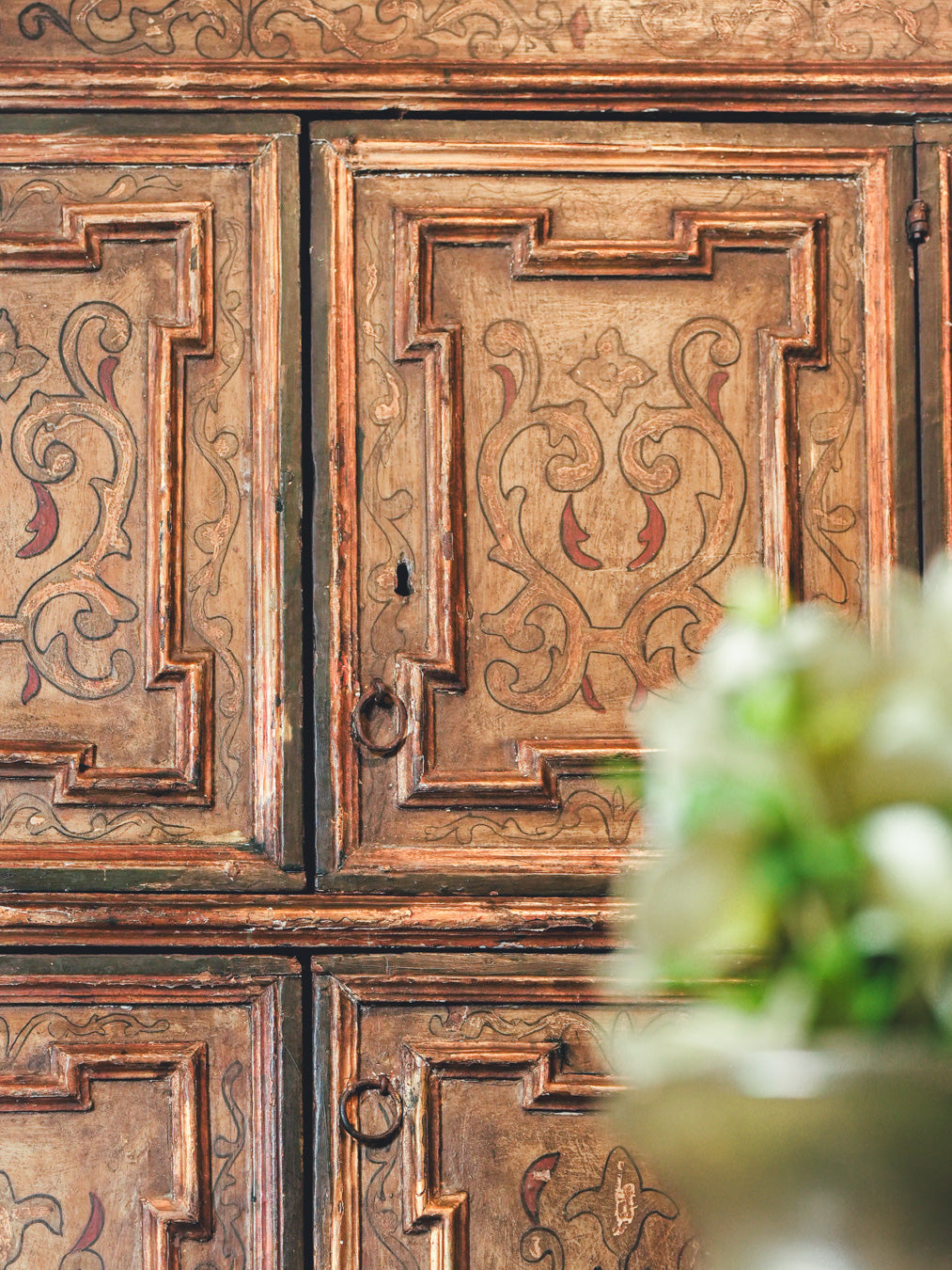 Vintage painted wooden armoire