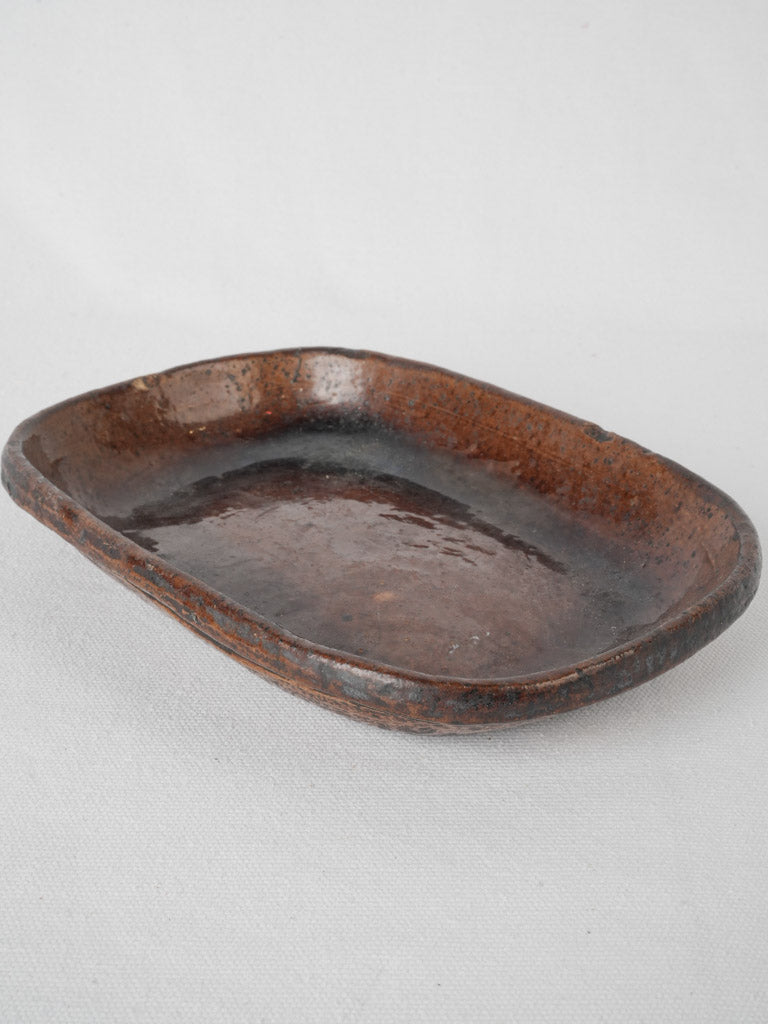 Antique French ceramic cooking dish