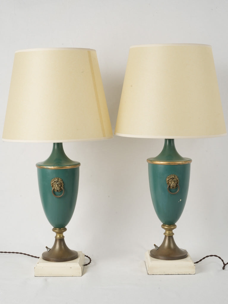 Peacock blue and gold accents lamps