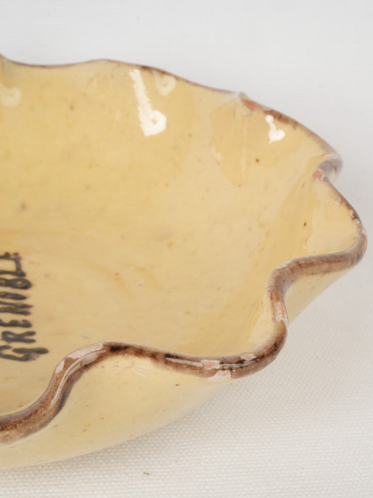 Lovely aged yellow-glazed ceramic pot