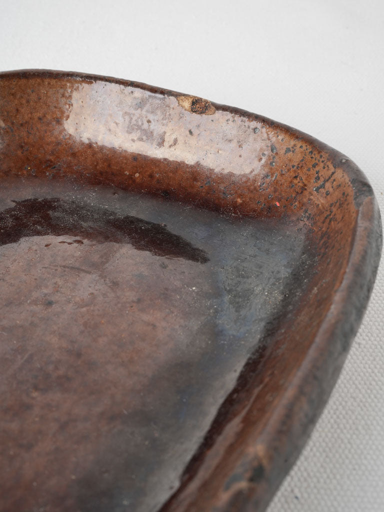 Vintage brown glazed French cooking dish