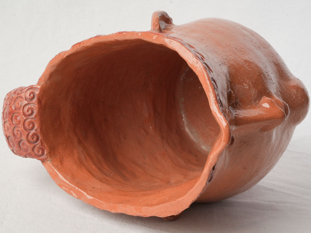 Expressive Large Terracotta Head Pitcher by Julie Desert Armanville - 8¾"