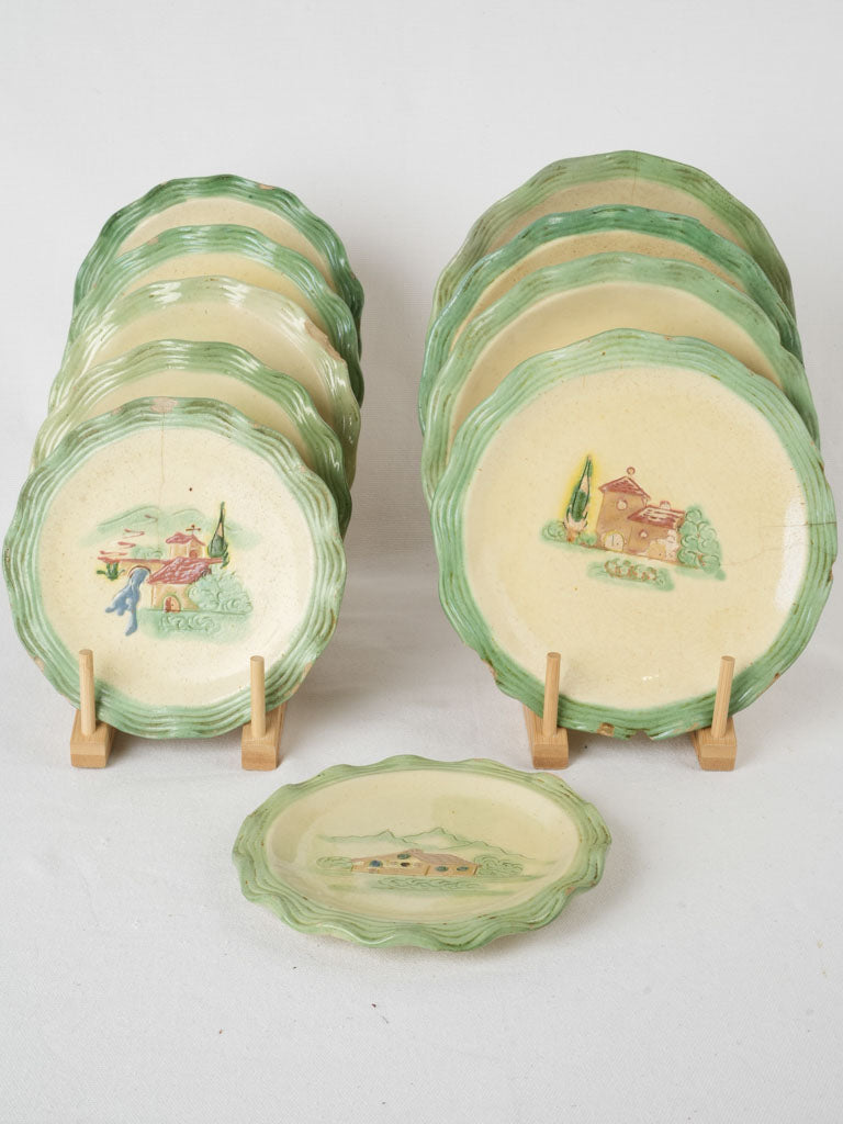 1950s Hand-Painted Dinnerware Set Cerenne Vallauris