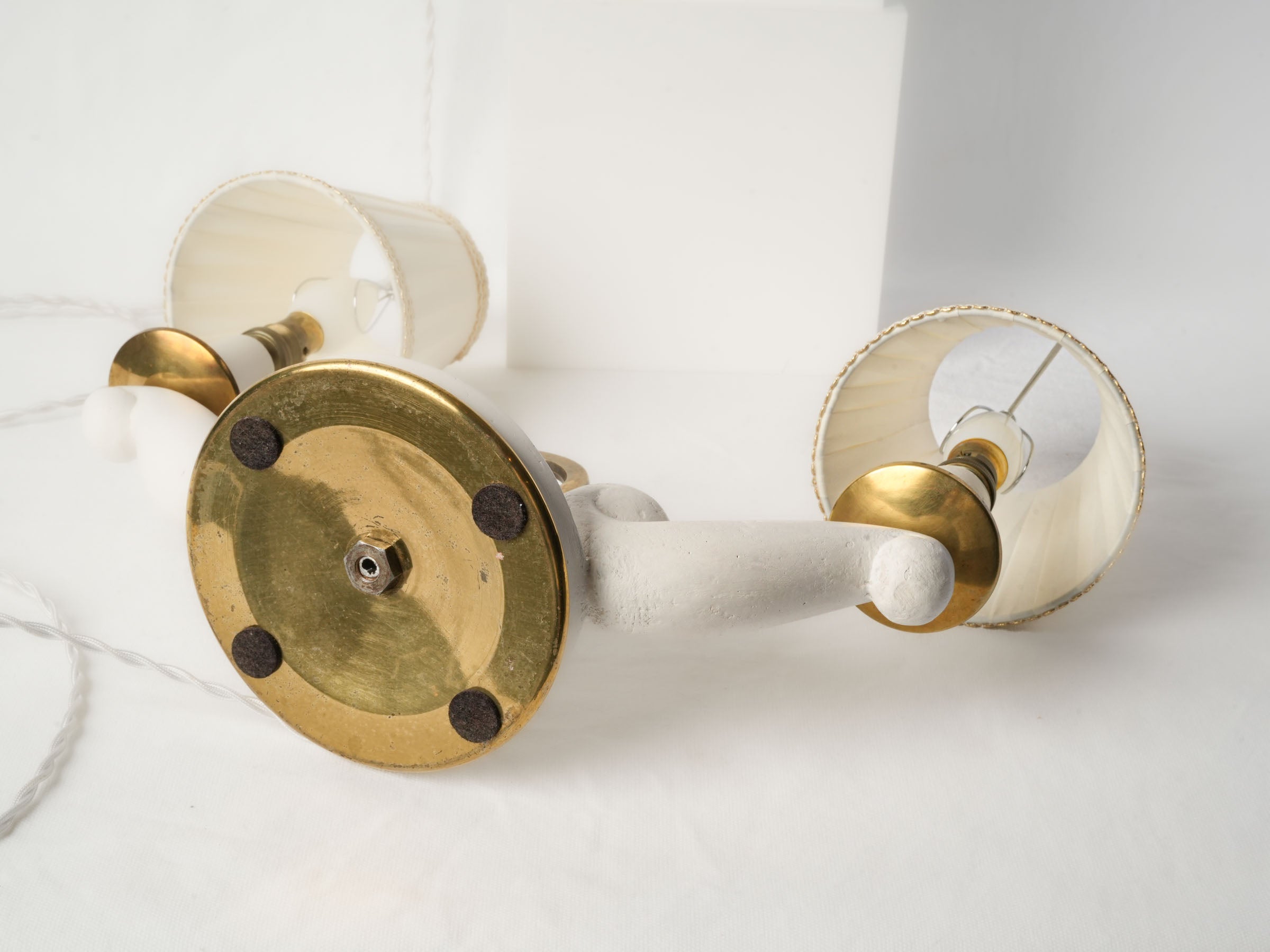 Elegant pair of French Art Deco Two-Light Table Lamps, 1940s 18"