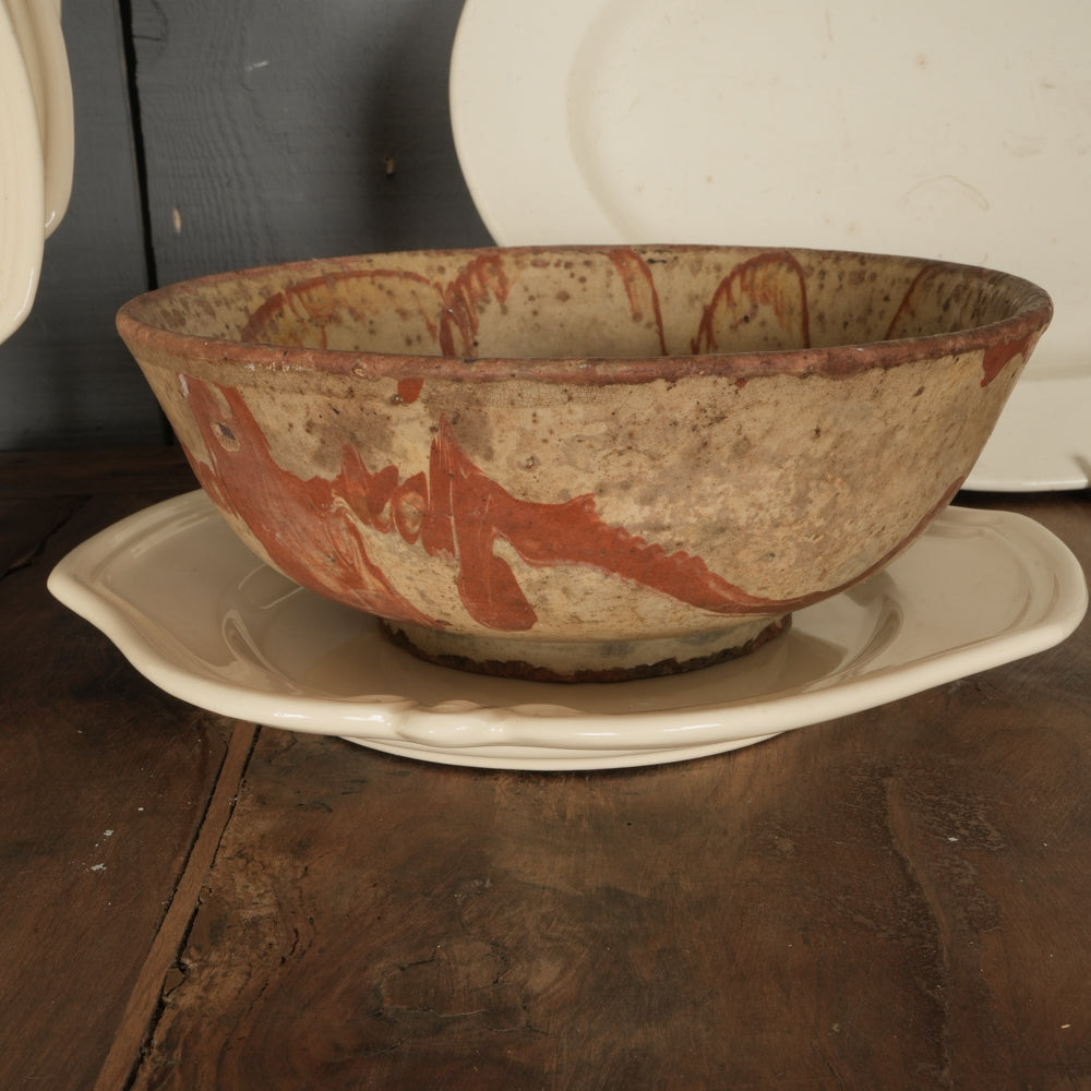 Earthy ochre glazed bowl