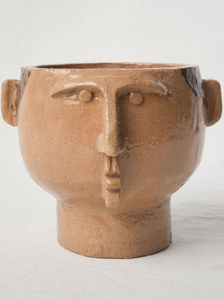 Head-Form Sculptural Petite Footed Bowl in Glazed Stoneware by Julie Desert d’Armanville - 5"