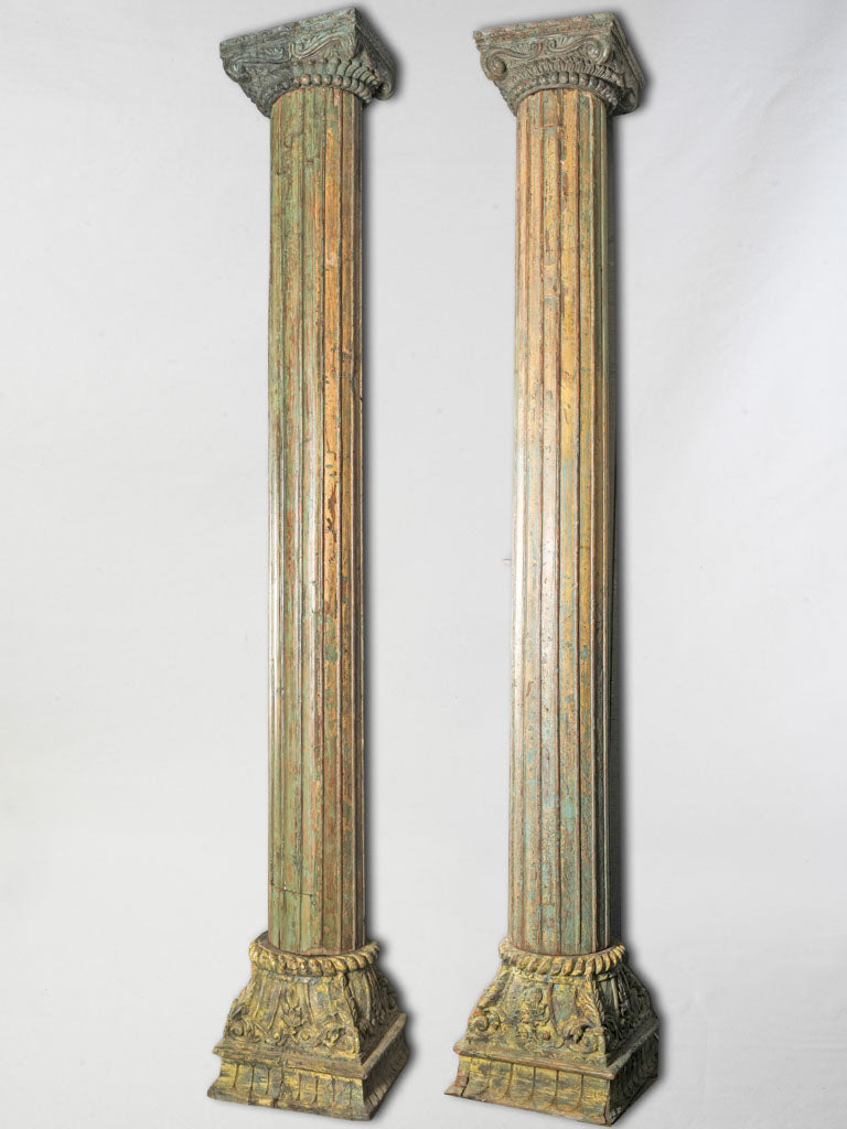Rare vintage oak architectural columns