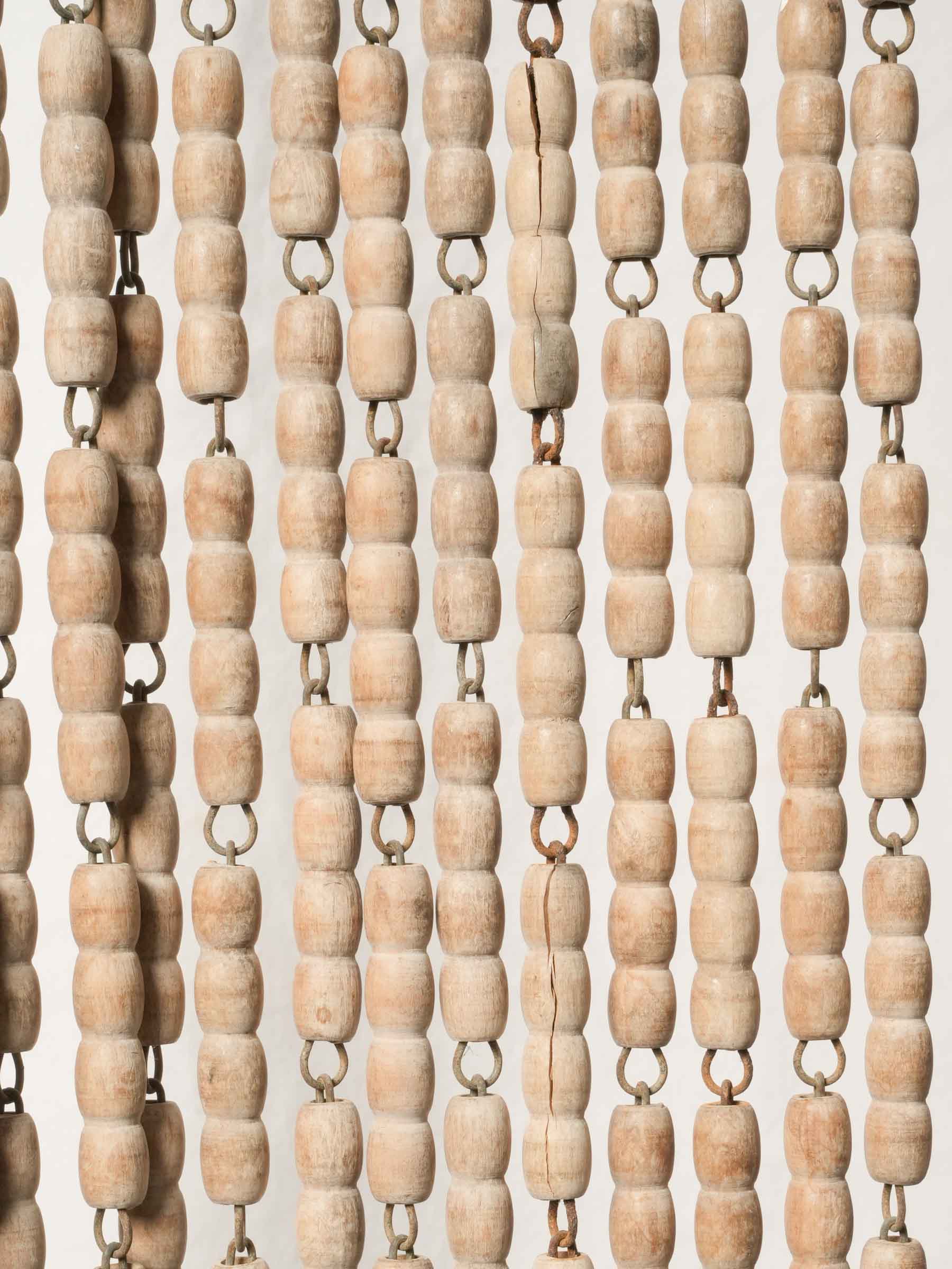 Early–Mid 20th-Century Provençal Boxwood Bead Door Curtain - 78¾" x 33"