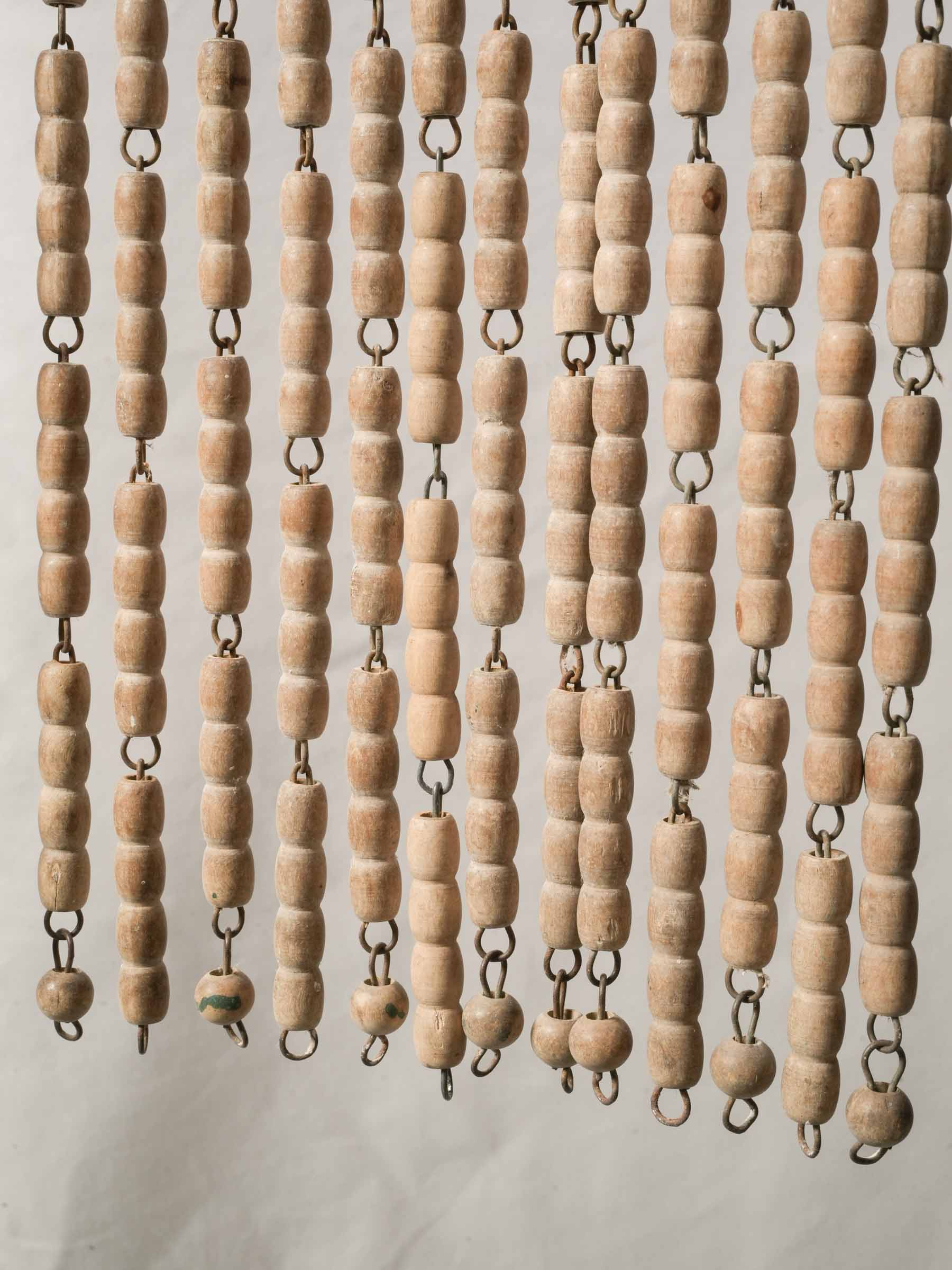 Early–Mid 20th-Century Provençal Boxwood Bead Door Curtain - 78¾" x 33"