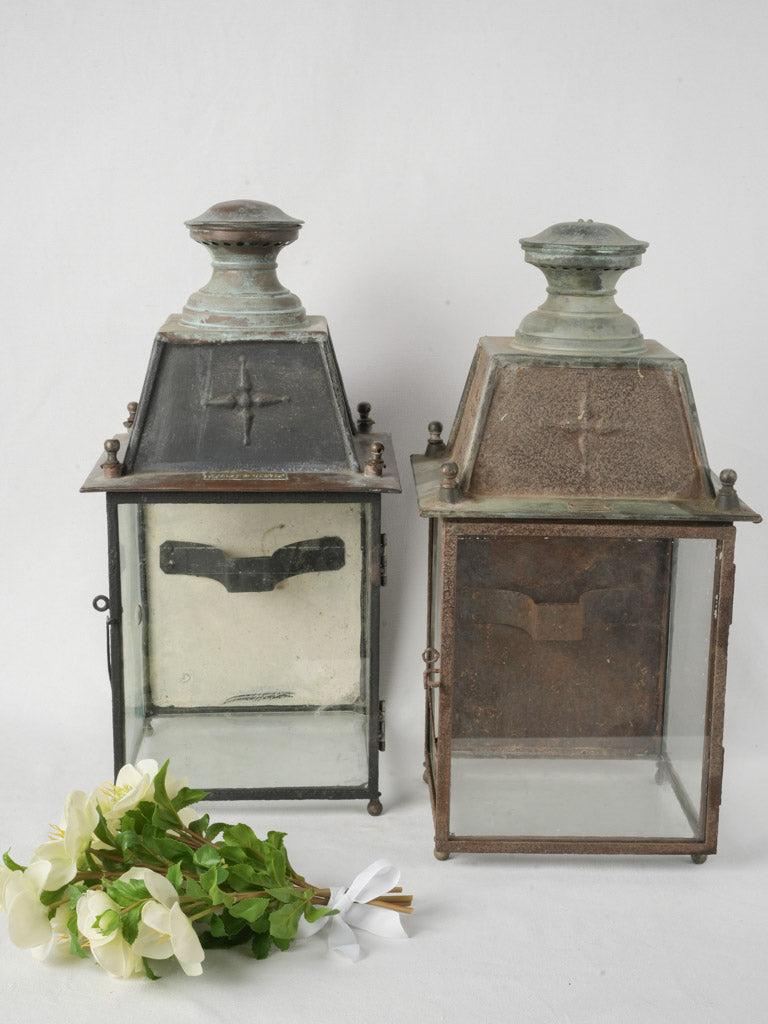 Refined Directoire glass candle lanterns