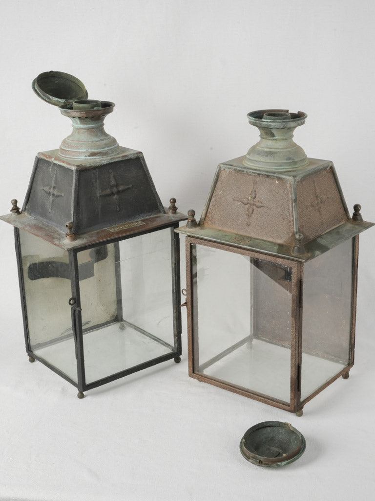 Elegant neoclassical French candle lanterns