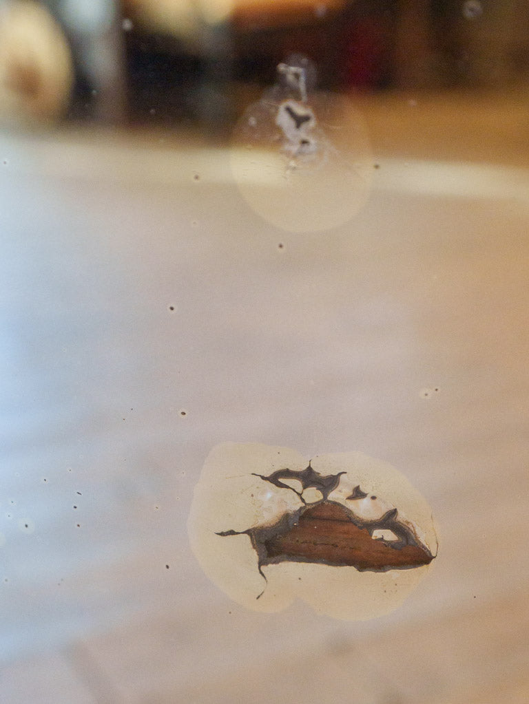 Textured antique walnut brasserie mirror