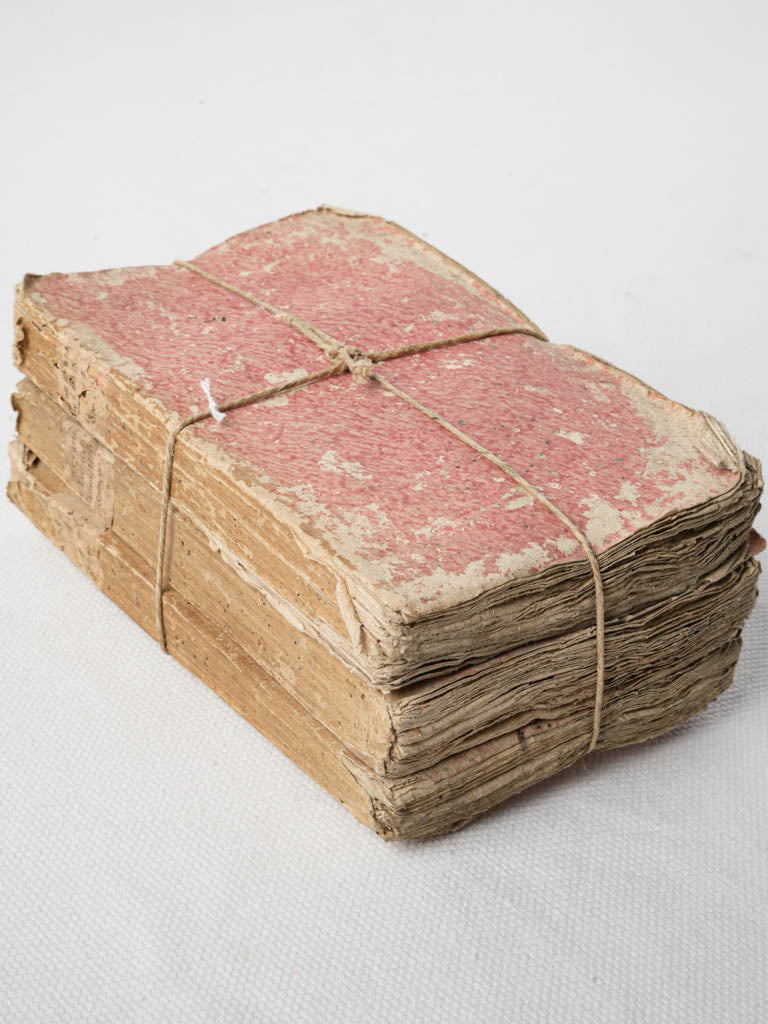 Antique French pink paperback books
