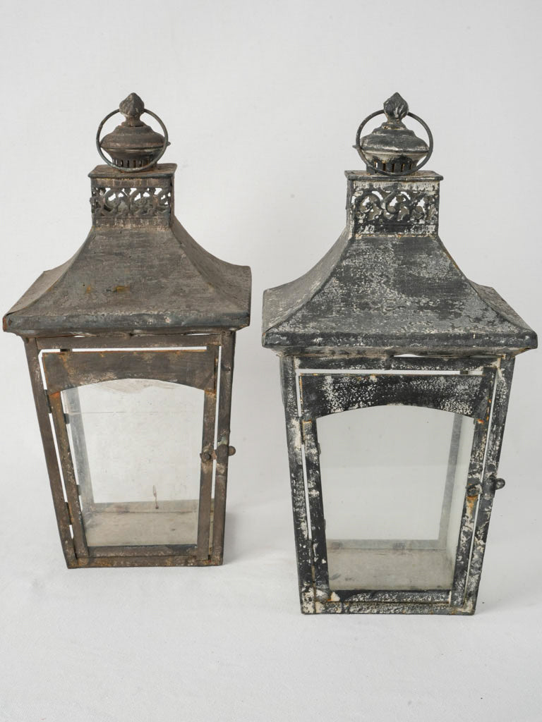Pair Of 20th-Century Metal Decorative Lanterns From A Movie Set - 19"