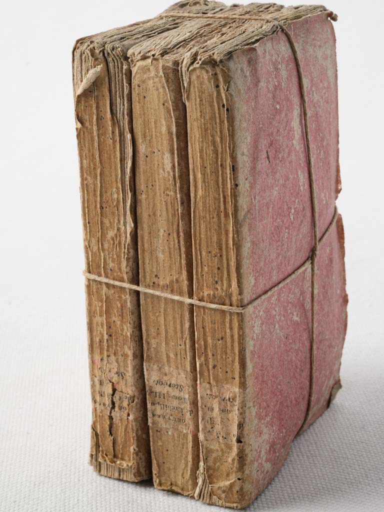 Twine-bound antique Crébillon books  