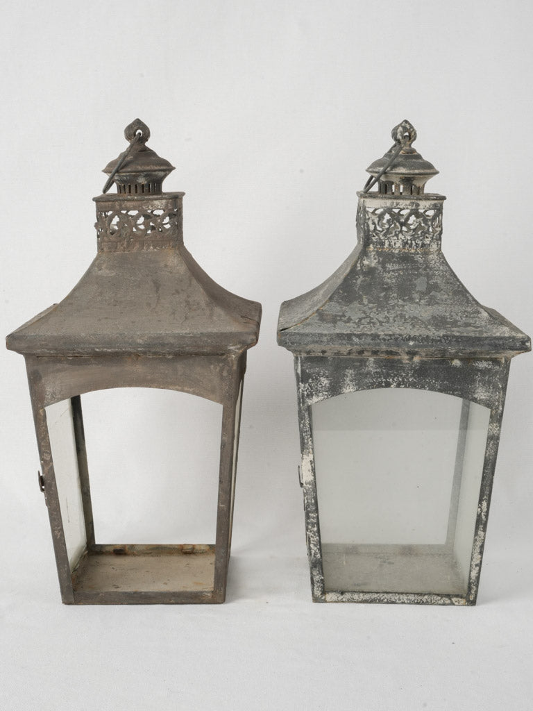 Antique tapered roof metal lanterns