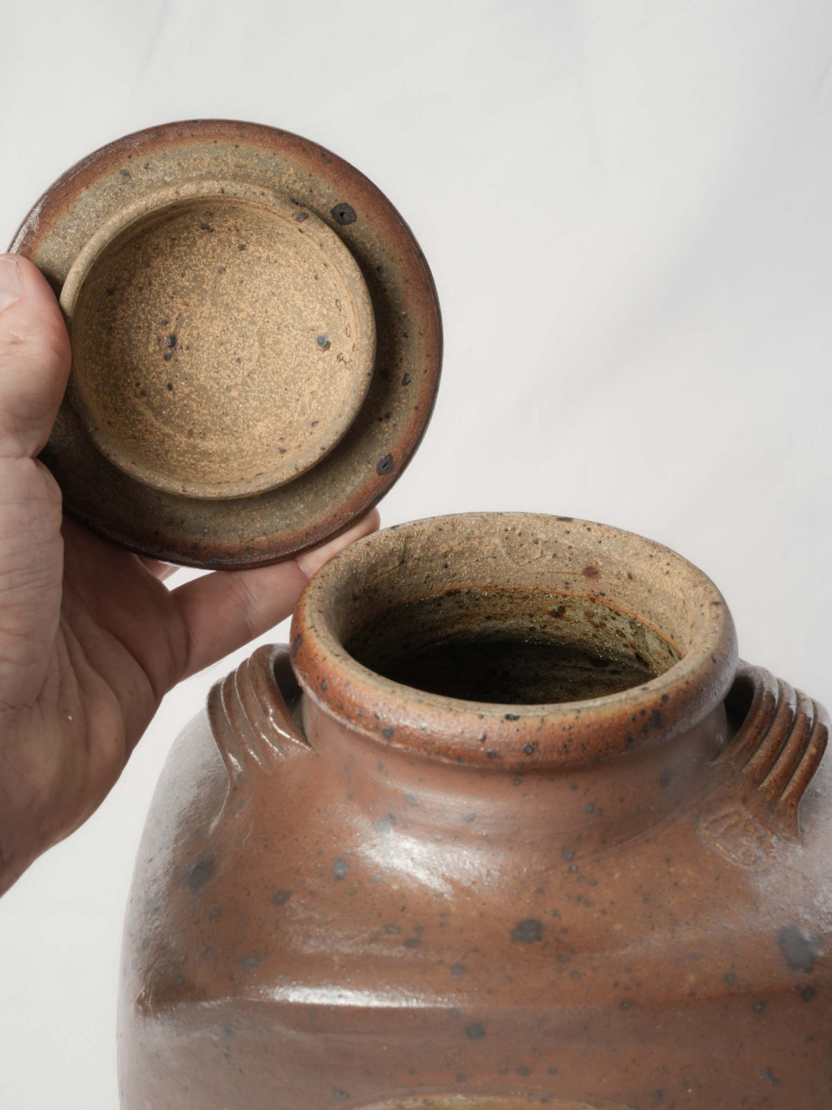 Sculptural stoneware vinegar container