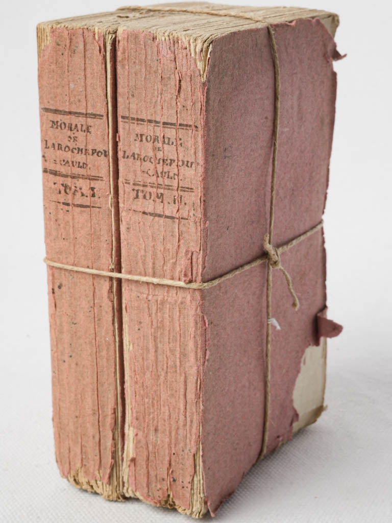 Rustic twine-tied antique books