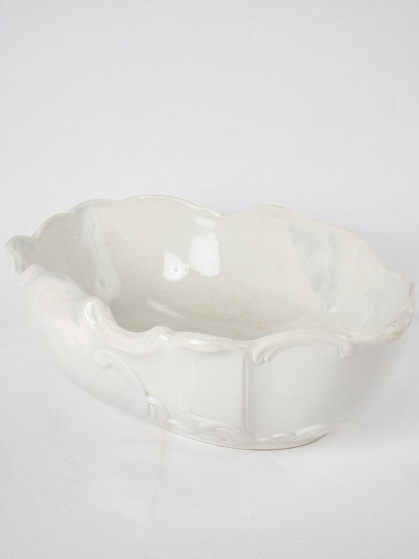 Antique white earthenware basin bowl