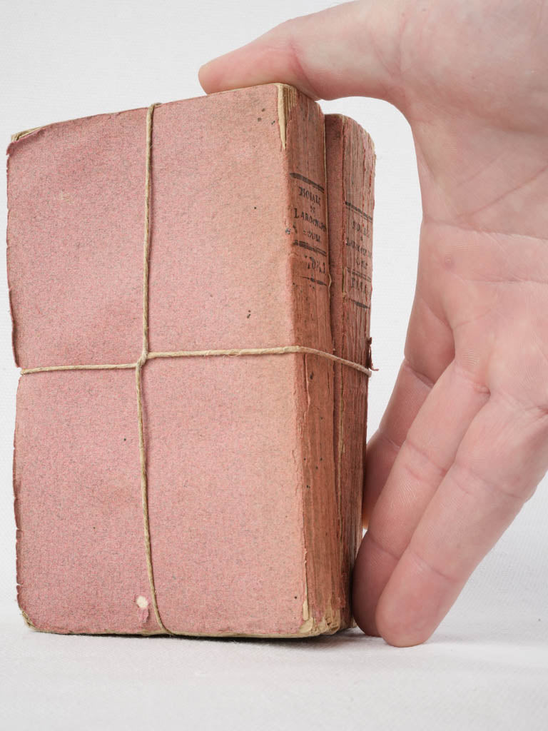Faded pink antique book accents