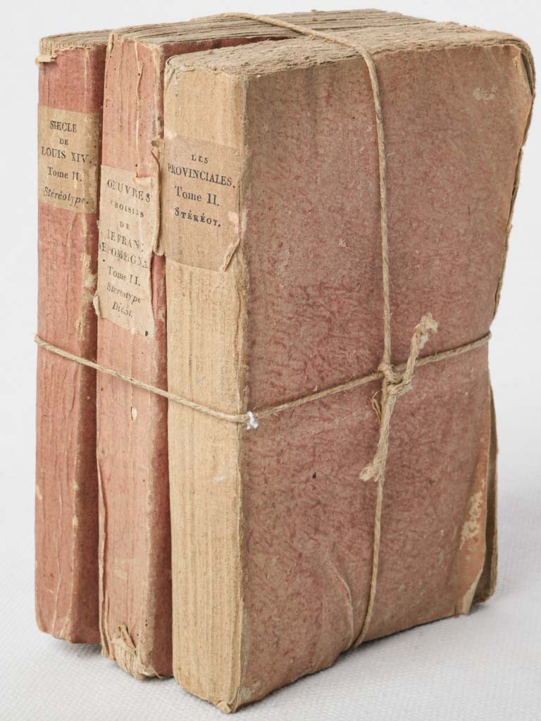Deckled edge antique book bundle