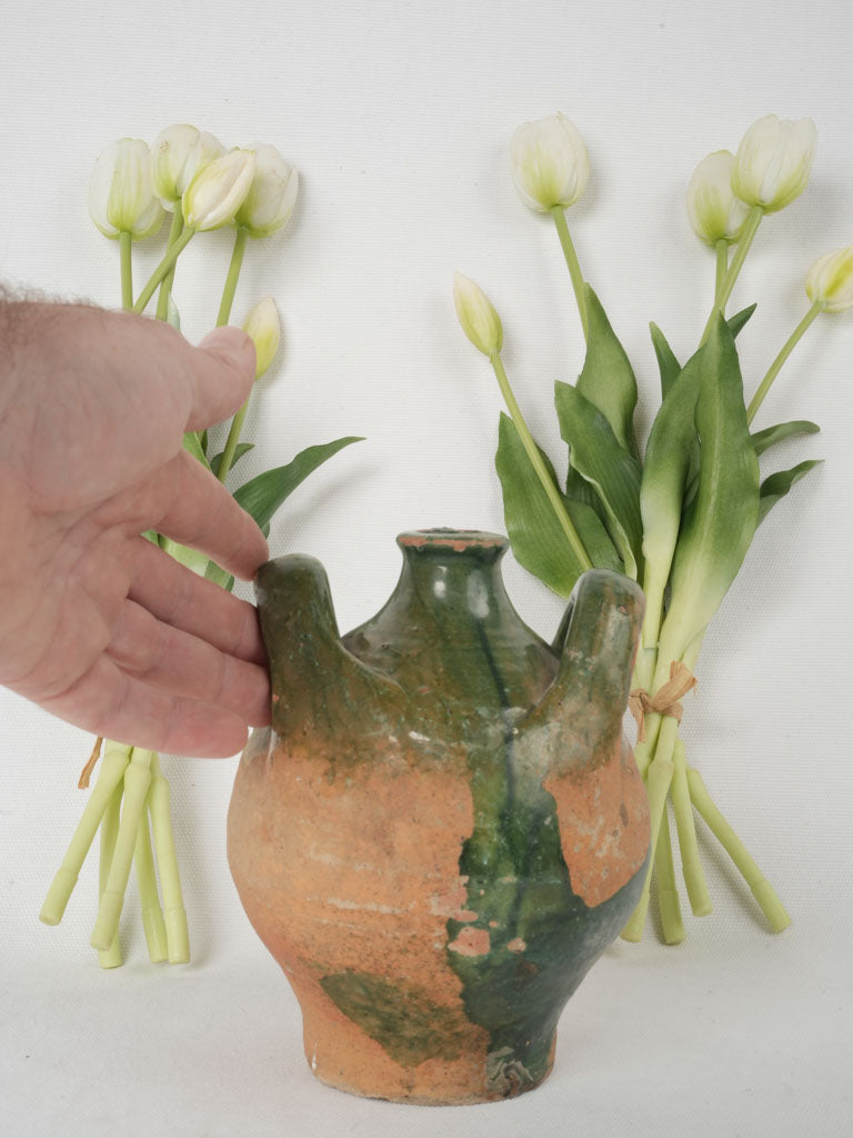 Antique French Terracotta Vinegar Bottle