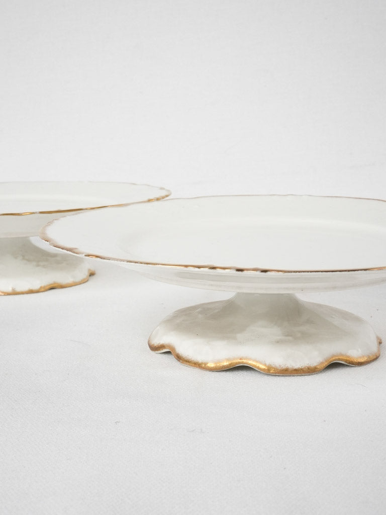 Late 19th century Limoges porcelain dinner service w/ gold border