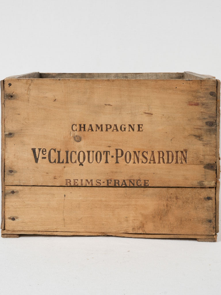 Aged wooden Veuve Clicquot champagne box