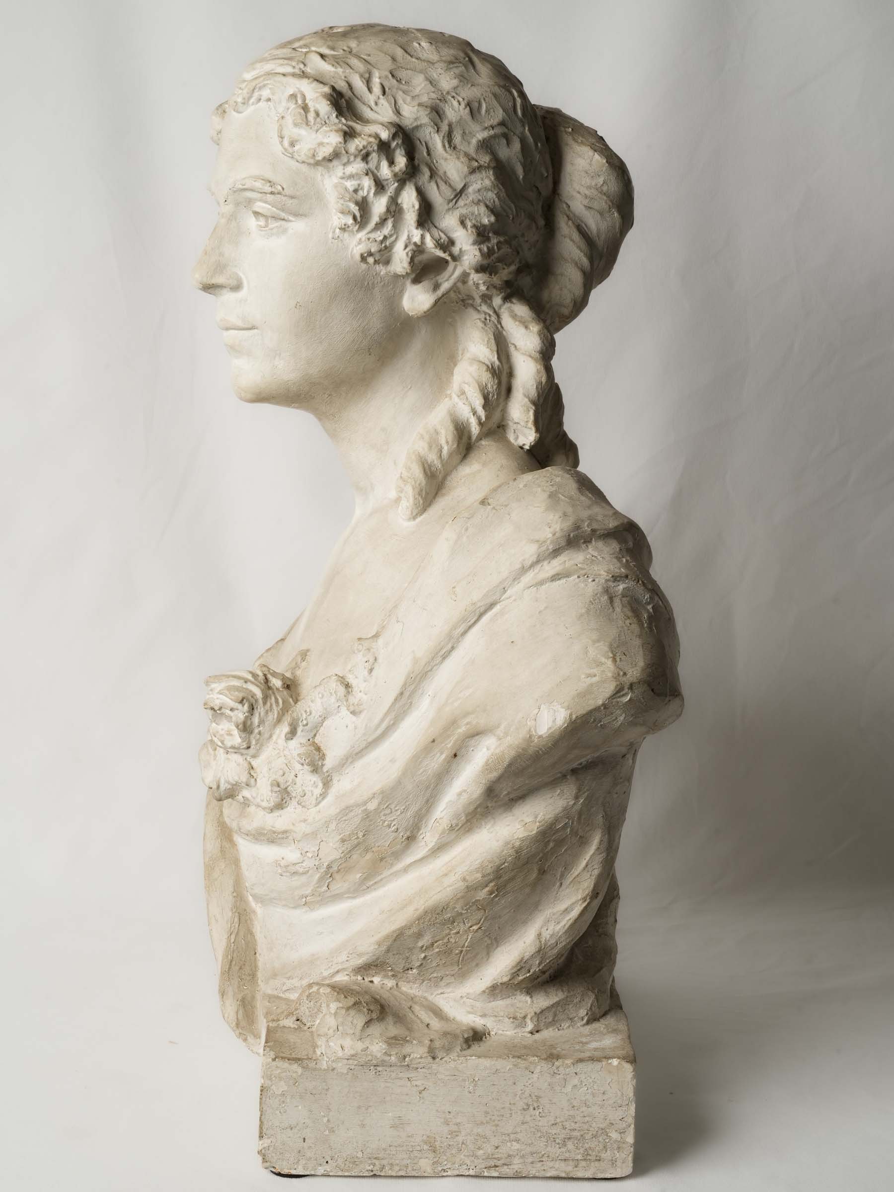 Lifesize French Plaster Bust of a Young Woman, Circa 1900 - 27½"