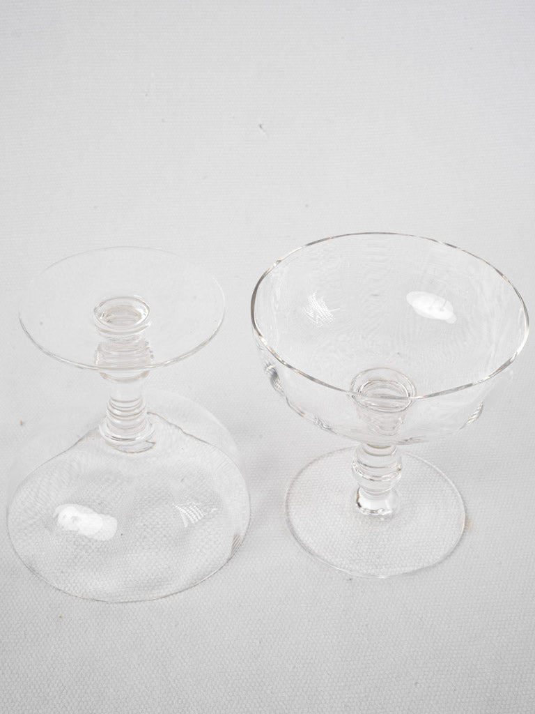 Set of 10 antique crystal champagne coupes