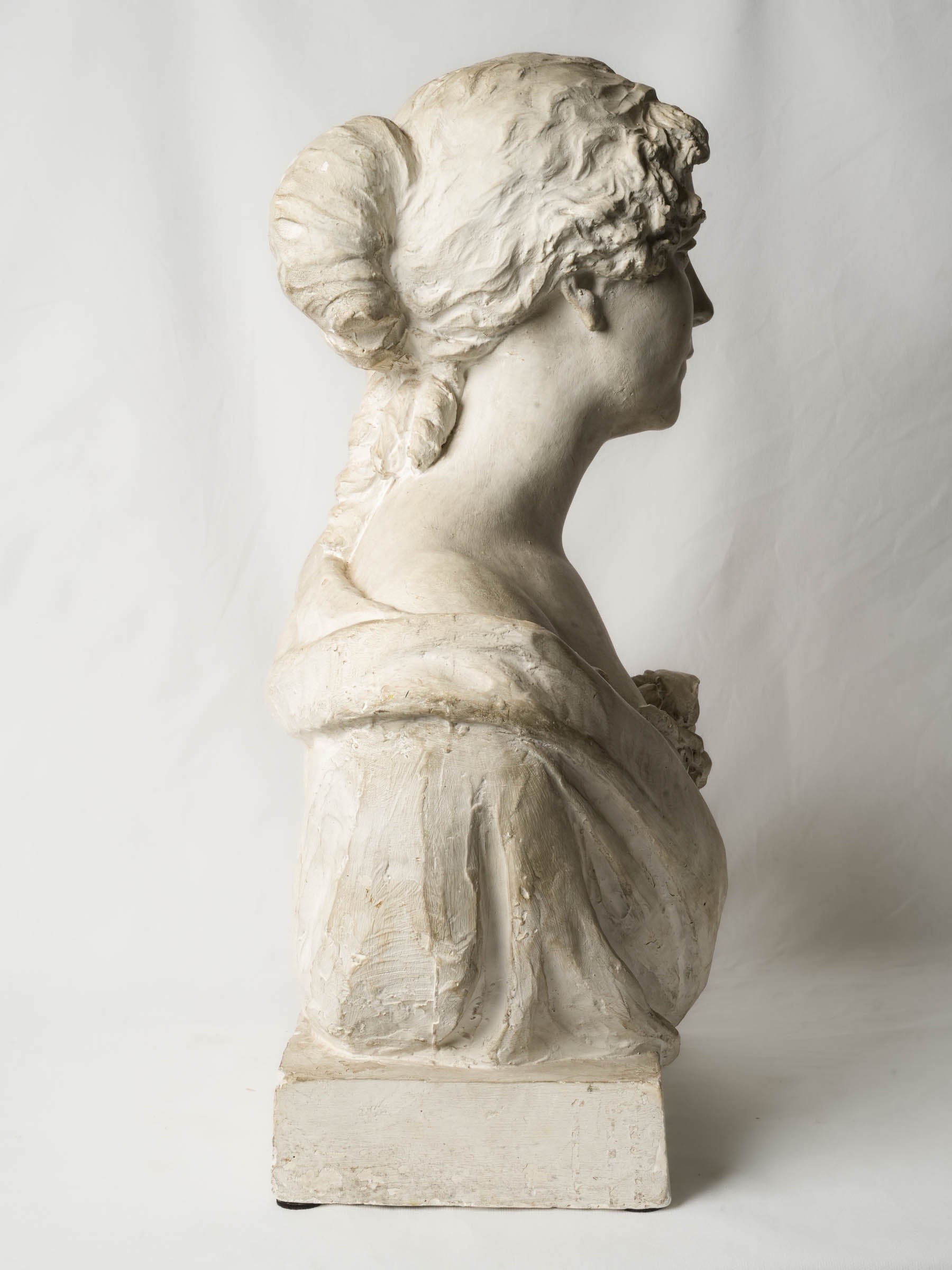 Lifesize French Plaster Bust of a Young Woman, Circa 1900 - 27½"