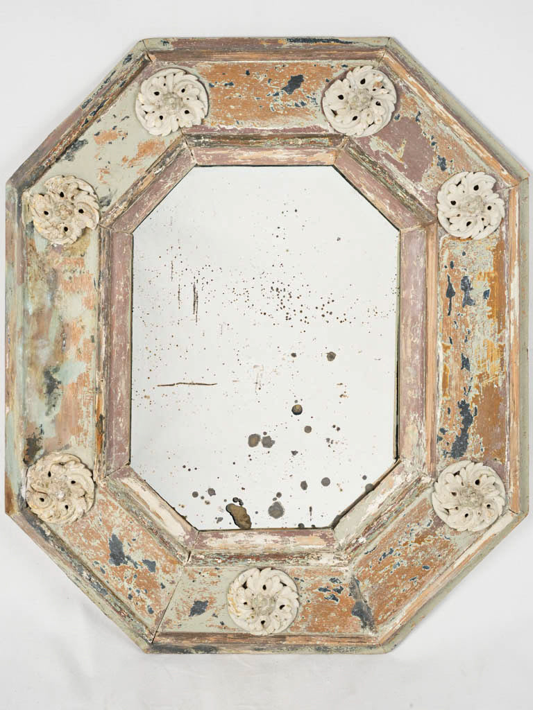 18th-Century English Octagonal Painted Mirror - 31½" x 26½"