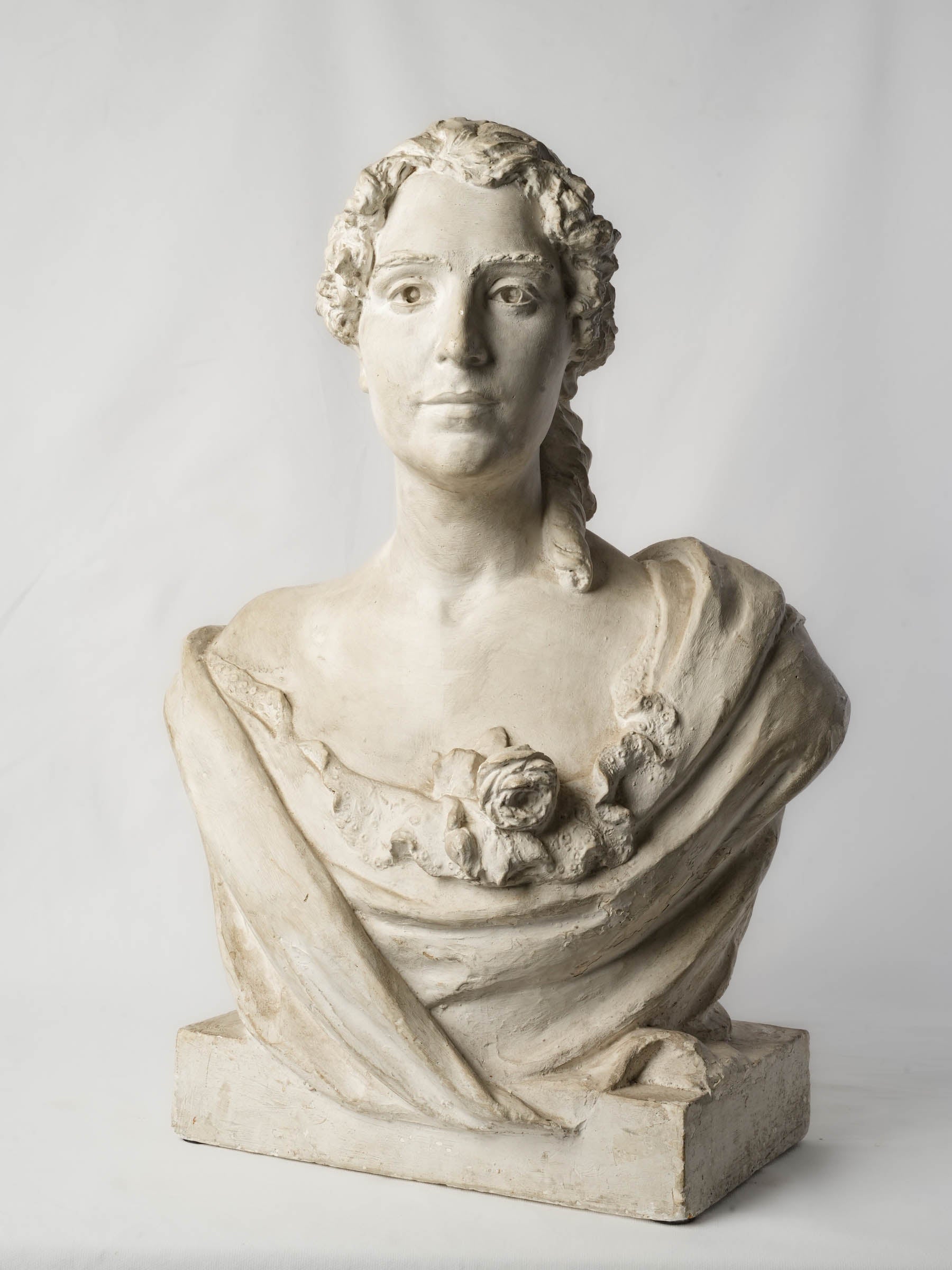 Lifesize French Plaster Bust of a Young Woman, Circa 1900 - 27½"