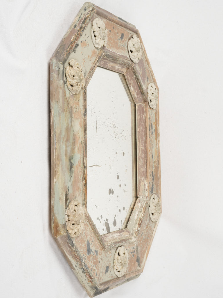 Antique English octagonal mirror