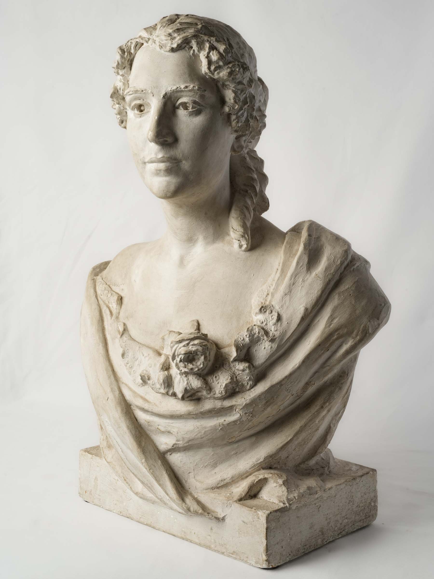Lifesize French Plaster Bust of a Young Woman, Circa 1900 - 27½"