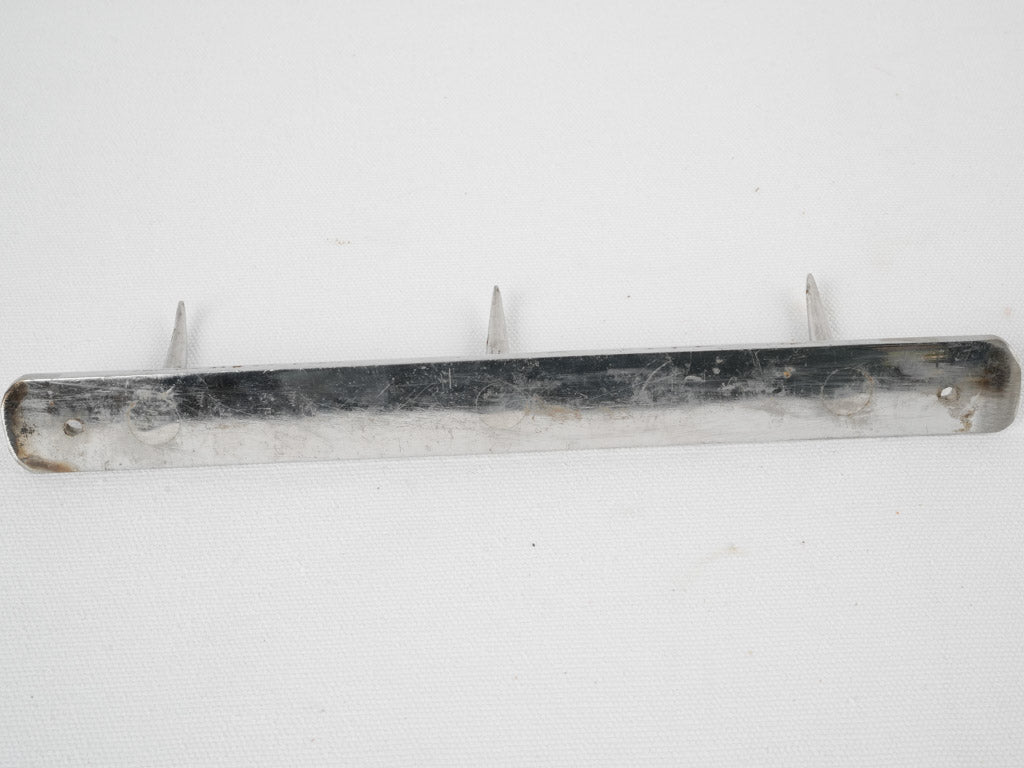 Aged chrome butcher's hook rack