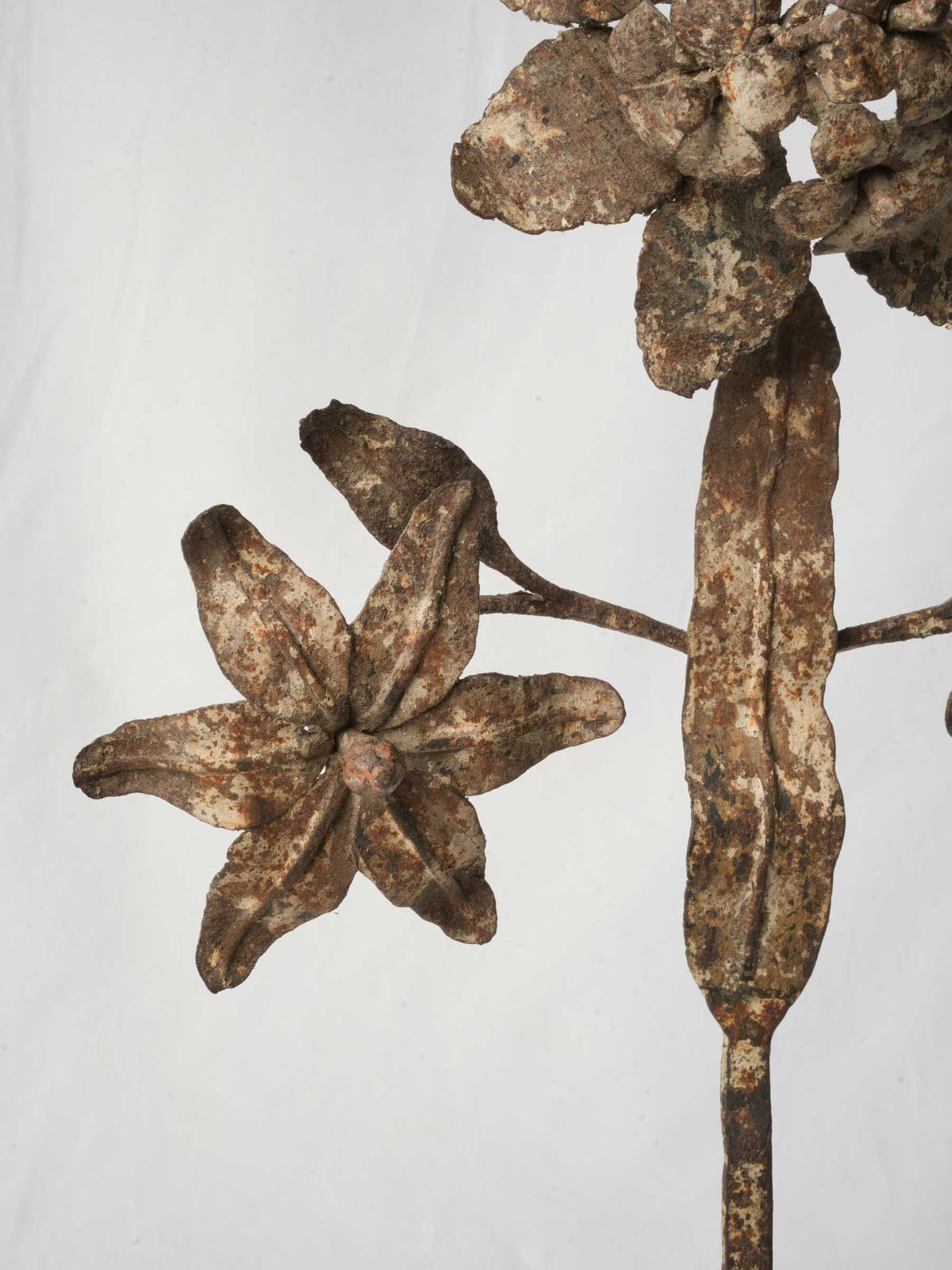Timeworn wrought iron floral art