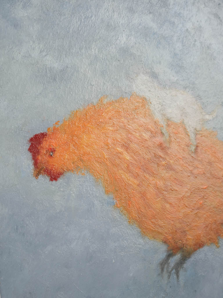 Small Contemporary Painting By Karibou - Voyage en Poule (Journey By Chicken) - 16¼" x 16¼"