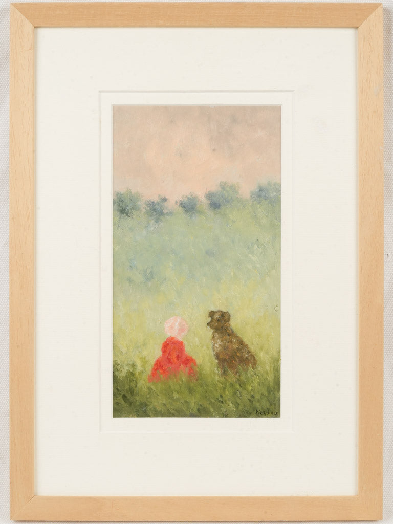 Small Contemporary Painting By Karibou - Elena And Ciocia - 17" x 12¼"