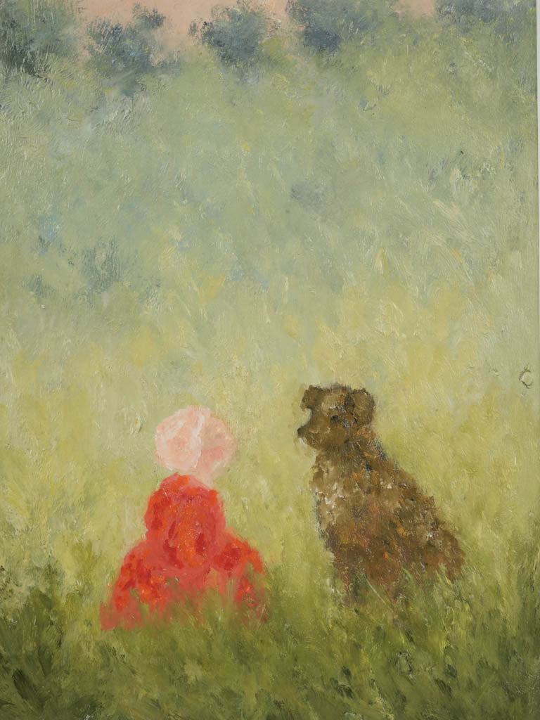 Small Contemporary Painting By Karibou - Elena And Ciocia - 17" x 12¼"