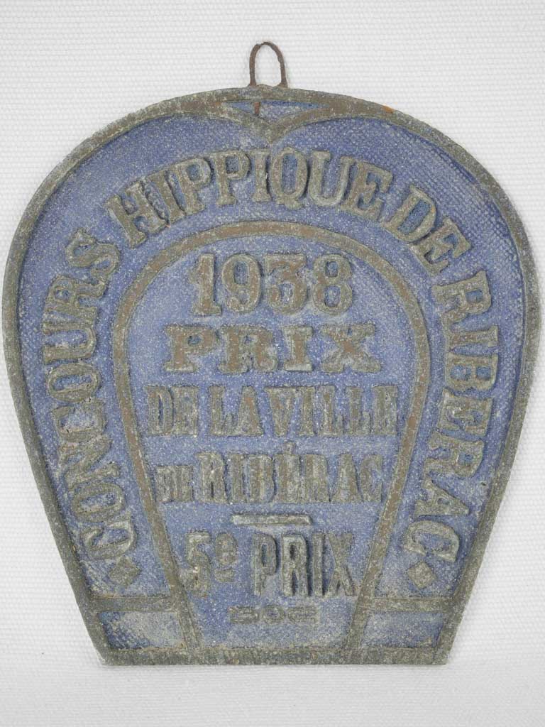 Vintage French equestrian horseshoe medal