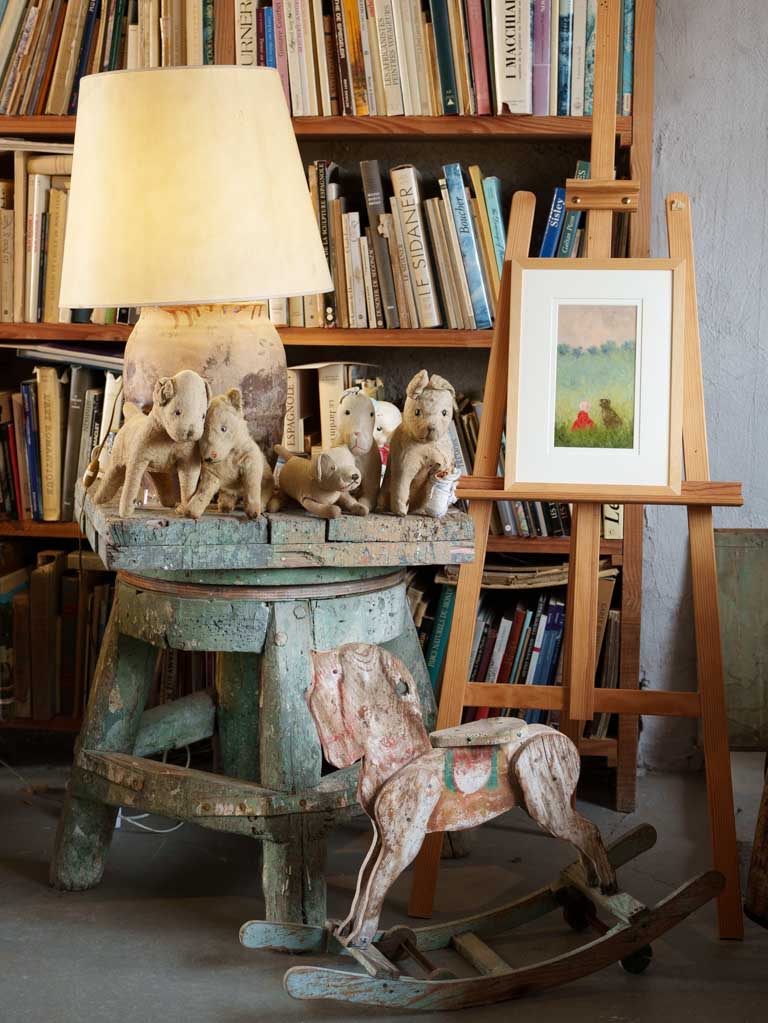 Small Contemporary Painting By Karibou - Elena And Ciocia - 17" x 12¼"