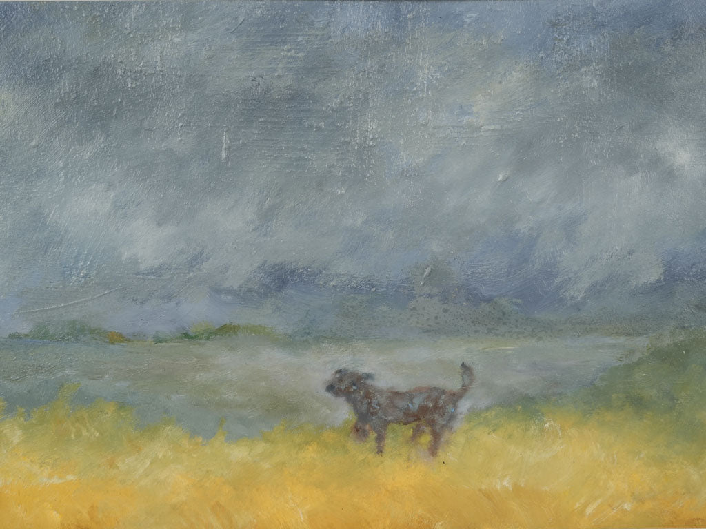 A La Lande! (To the Moor!) - Small Contemporary Painting By Karibou - 12½" x 19¼"