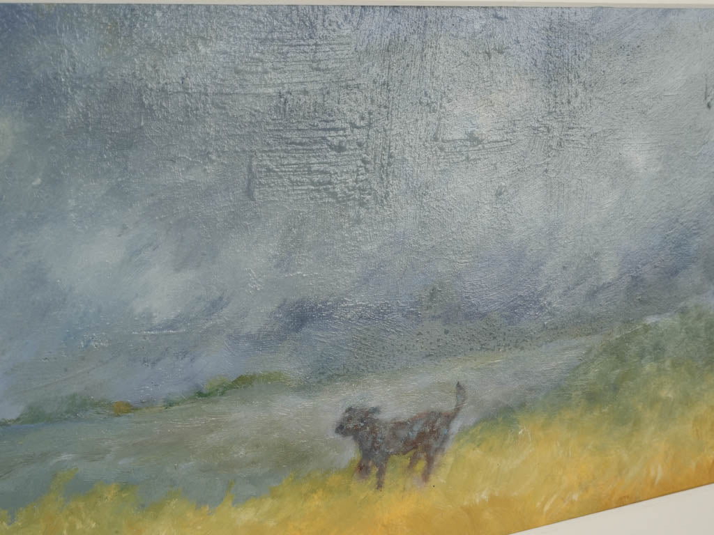 A La Lande! (To the Moor!) - Small Contemporary Painting By Karibou - 12½" x 19¼"