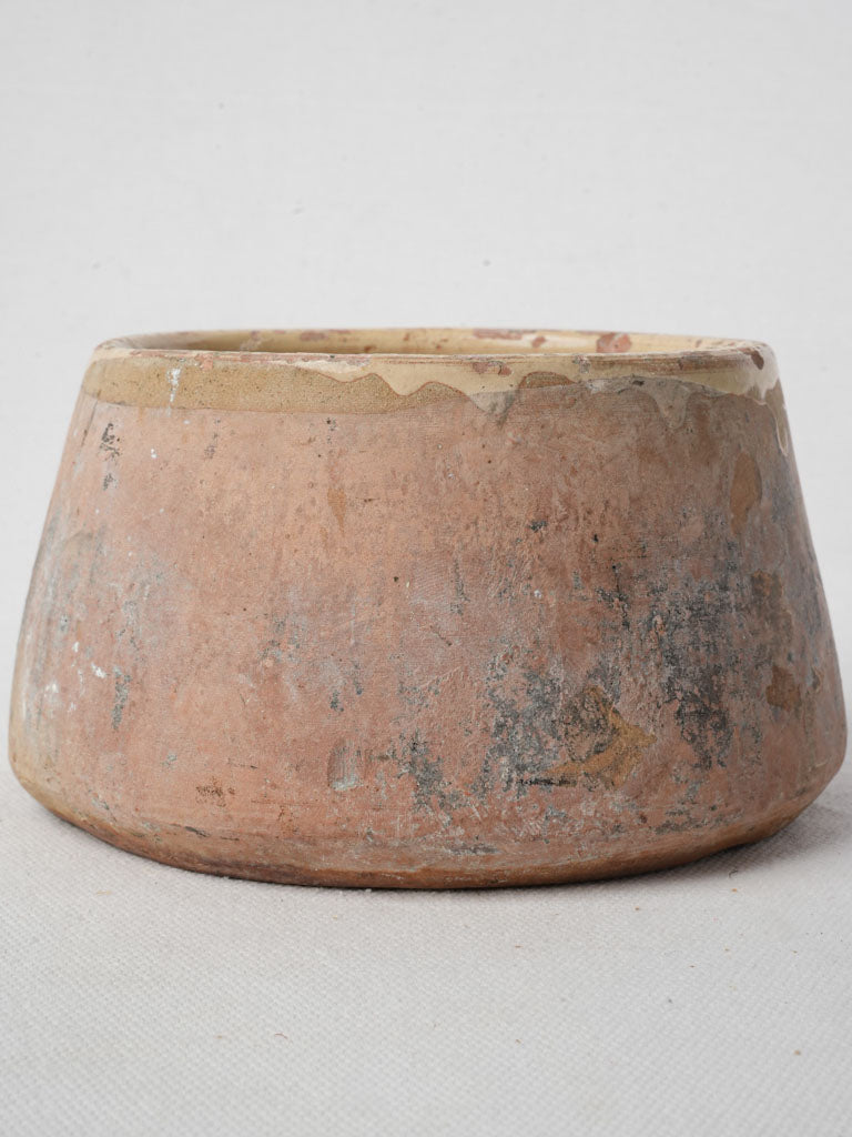 Smoke-darkened terracotta sauce pot