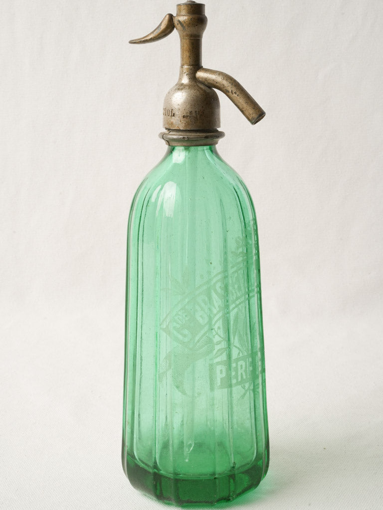 Vintage bohemian crystal soda siphon